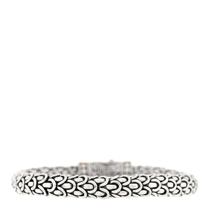 John Hardy Sterling Silver 18K Yellow Gold Diamond 8mm Naga Bracelet 2 of 3