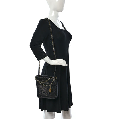 Chanel Shiny Caviar Quilted Monochrome Mini Chanel 22 Black 2 of 9