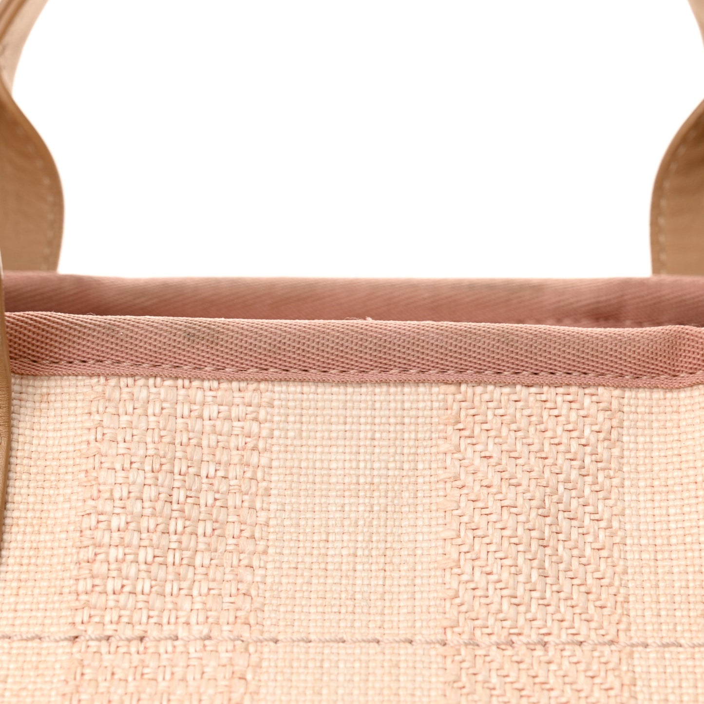 Mixed Fibers Calfskin Striped Medium Deauville Tote Light Pink