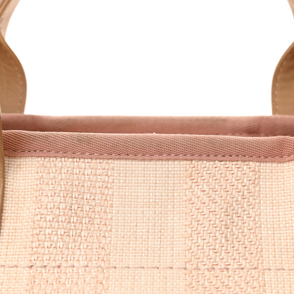 Chanel Mixed Fibers Calfskin Striped Medium Deauville Tote Light Pink 14 of 16