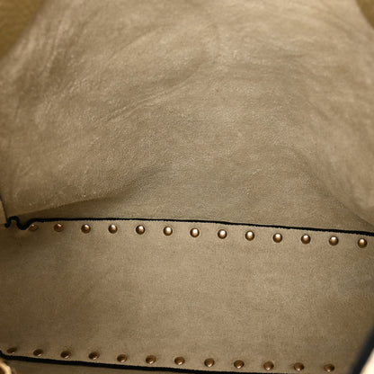 Valentino Garavani Metallic Pebbled Calfskin Small Rockstud Flip-Lock Messenger Bag Platino 5 of 9