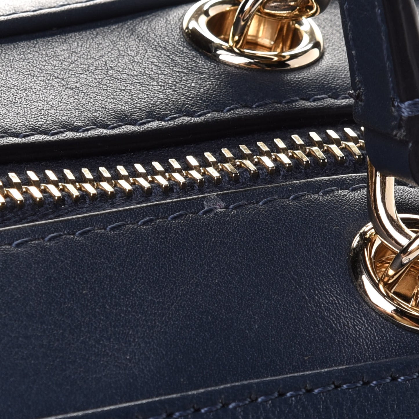 Calfskin Stitched CC Camera Case Bag Blue