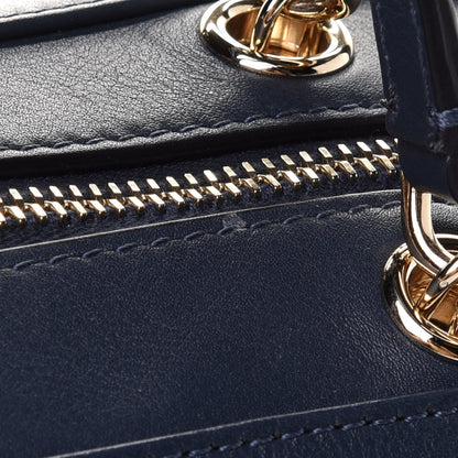 Chanel Calfskin Stitched CC Camera Case Bag Blue 15 of 17