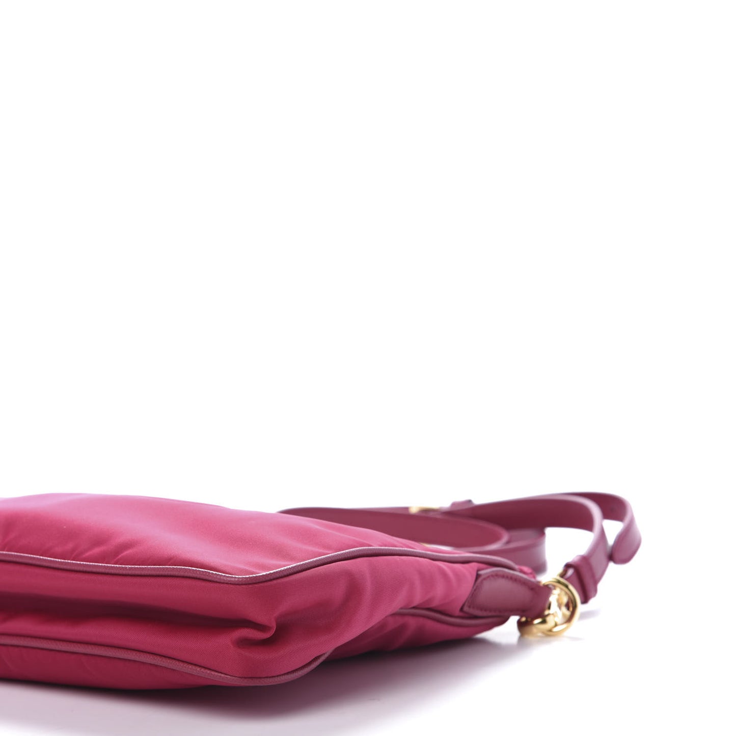 Nylon Vela Saffiano Flat Flap Messenger Bag Fuxia