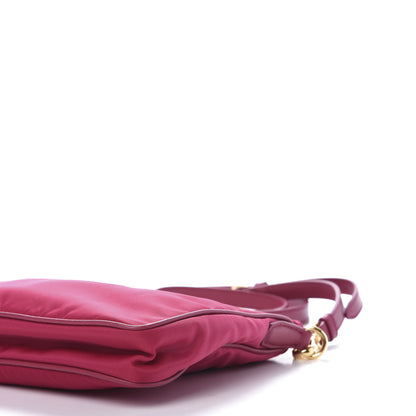 Prada Nylon Vela Saffiano Flat Flap Messenger Bag Fuxia 7 of 10