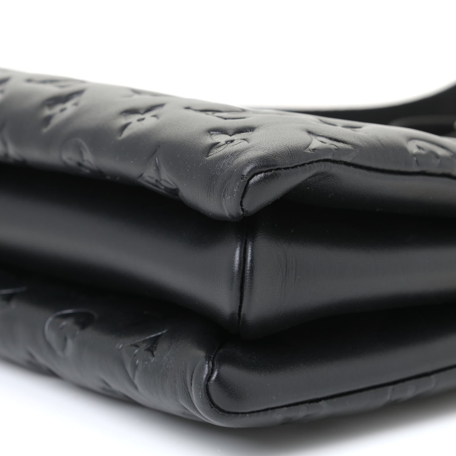 Louis Vuitton Lambskin Embossed Monogram Coussin PM Black 6 of 9