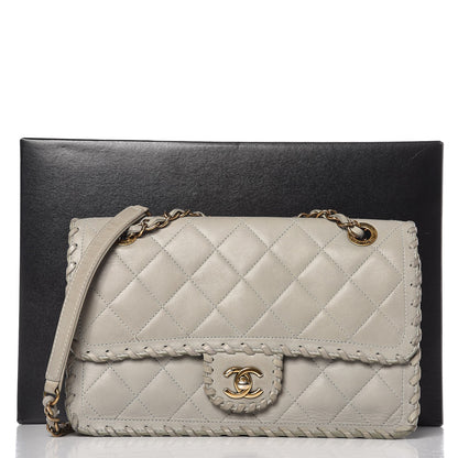 Chanel Iridescent Calfskin Medium Happy Stitch Flap Grey 14 of 14