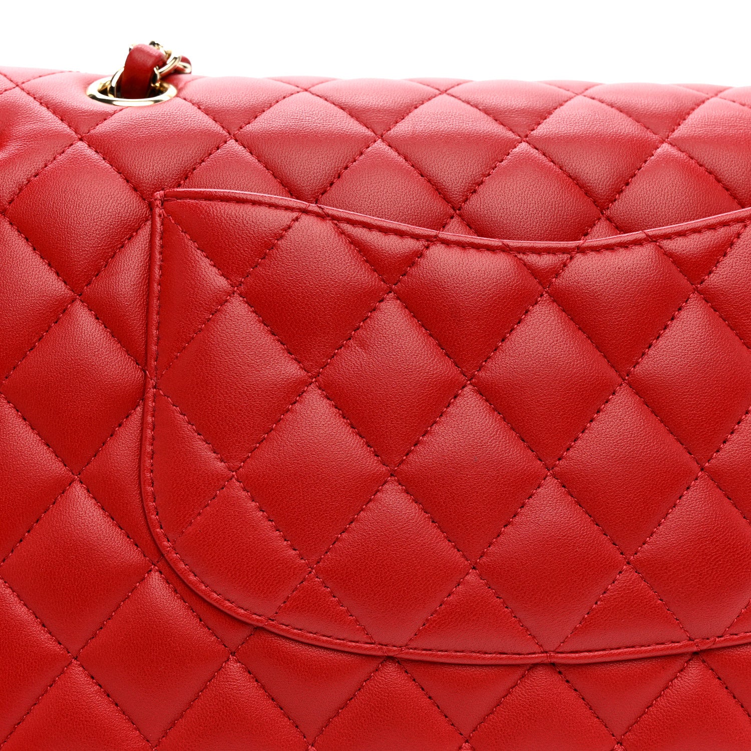 Chanel Lambskin Quilted Medium Double Flap Red 13 of 15