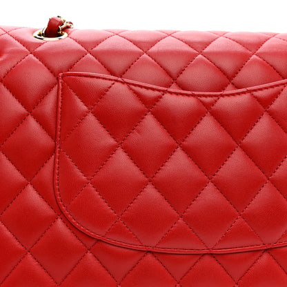 Chanel Lambskin Quilted Medium Double Flap Red 13 of 15
