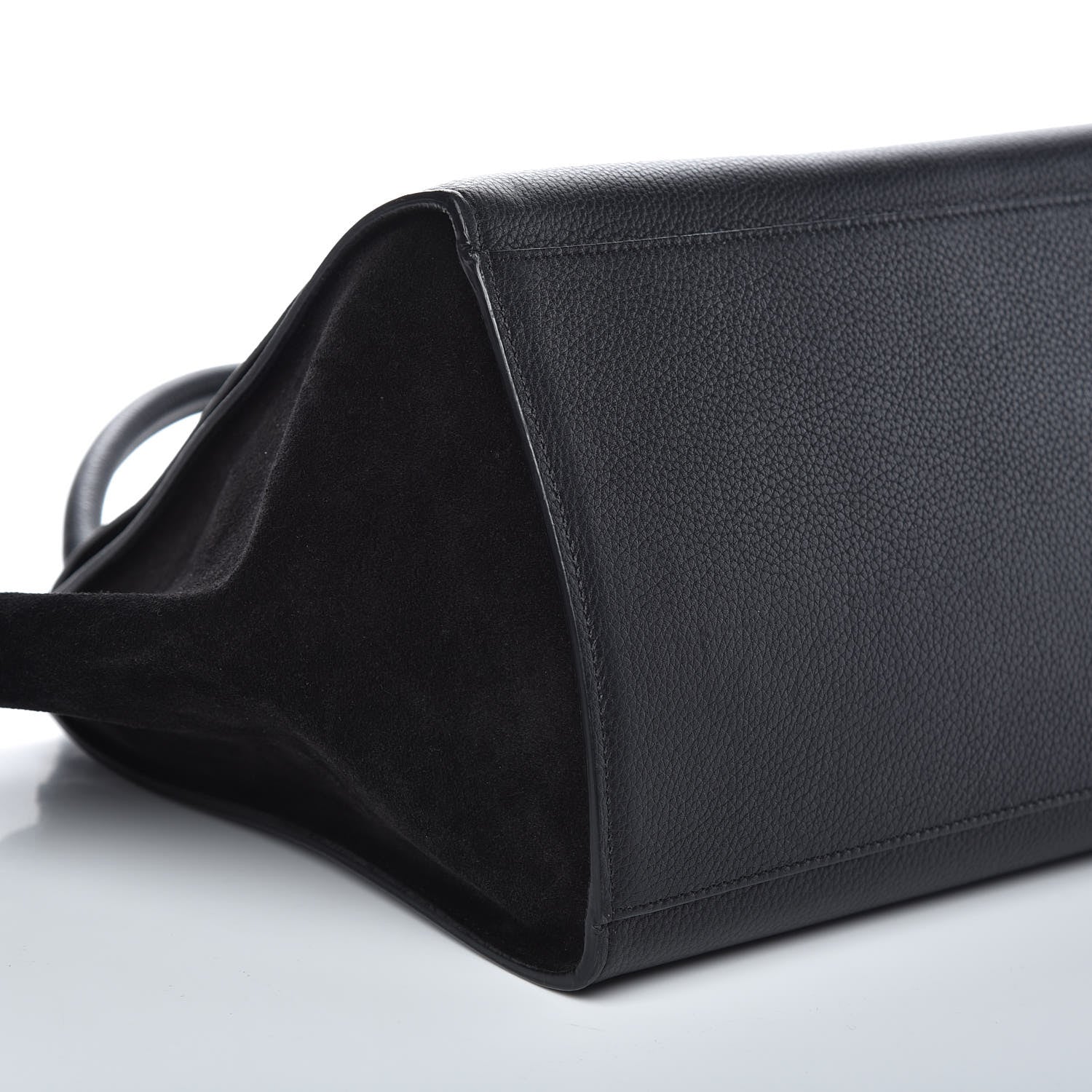 Celine Drummed Calfskin Suede Medium Trapeze Black 8 of 9