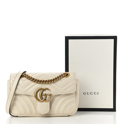 Gucci Calfskin Matelasse Mini GG Marmont Shoulder Bag White 13 of 13