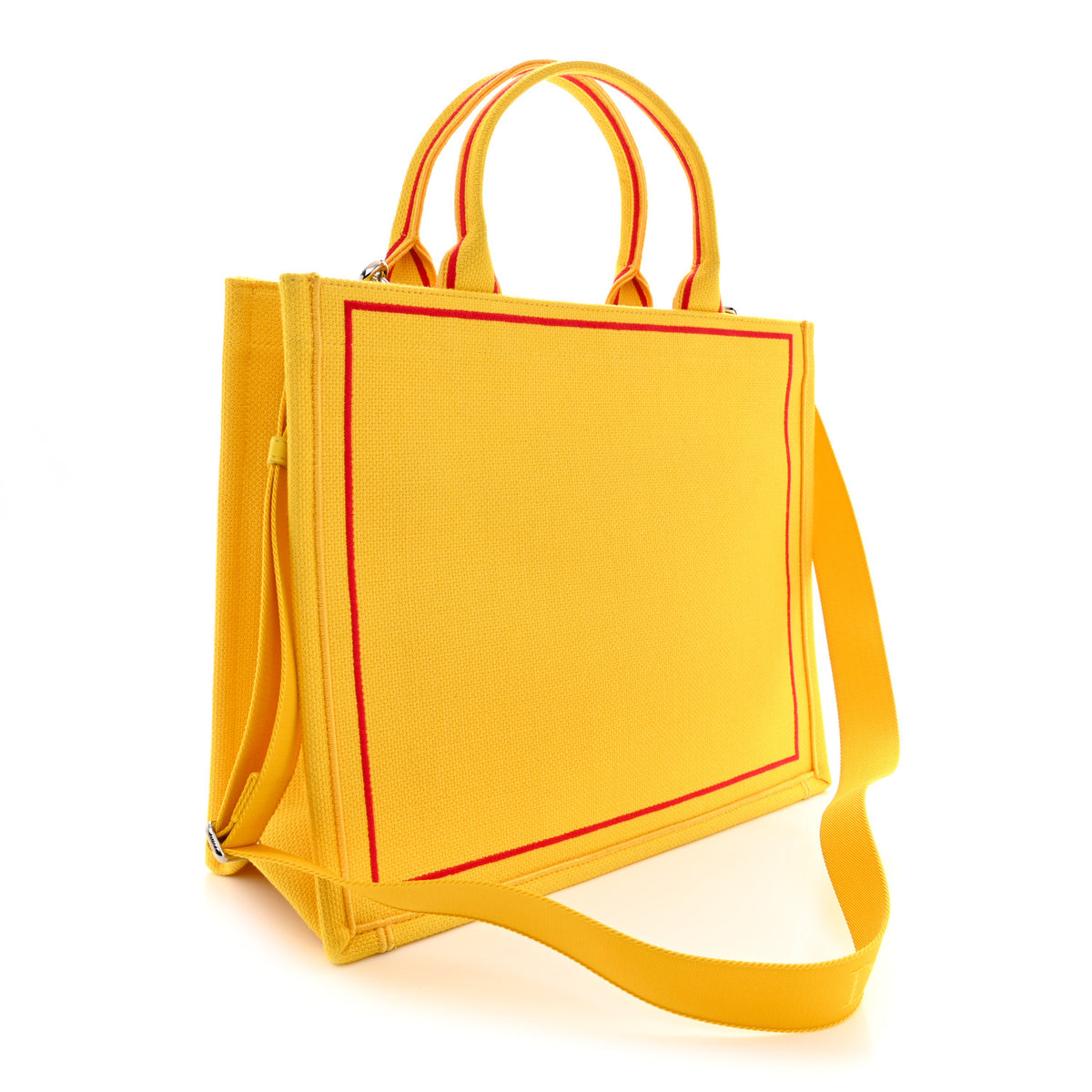 Canvas Embroidered Book Cover Medium Book Tote Yellow Red