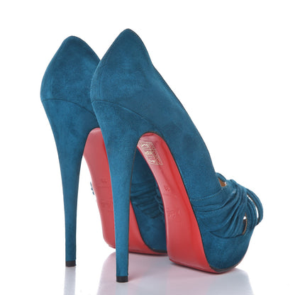 Christian Louboutin Suede Aborina 150 Pumps 38 Peacock 4 of 15