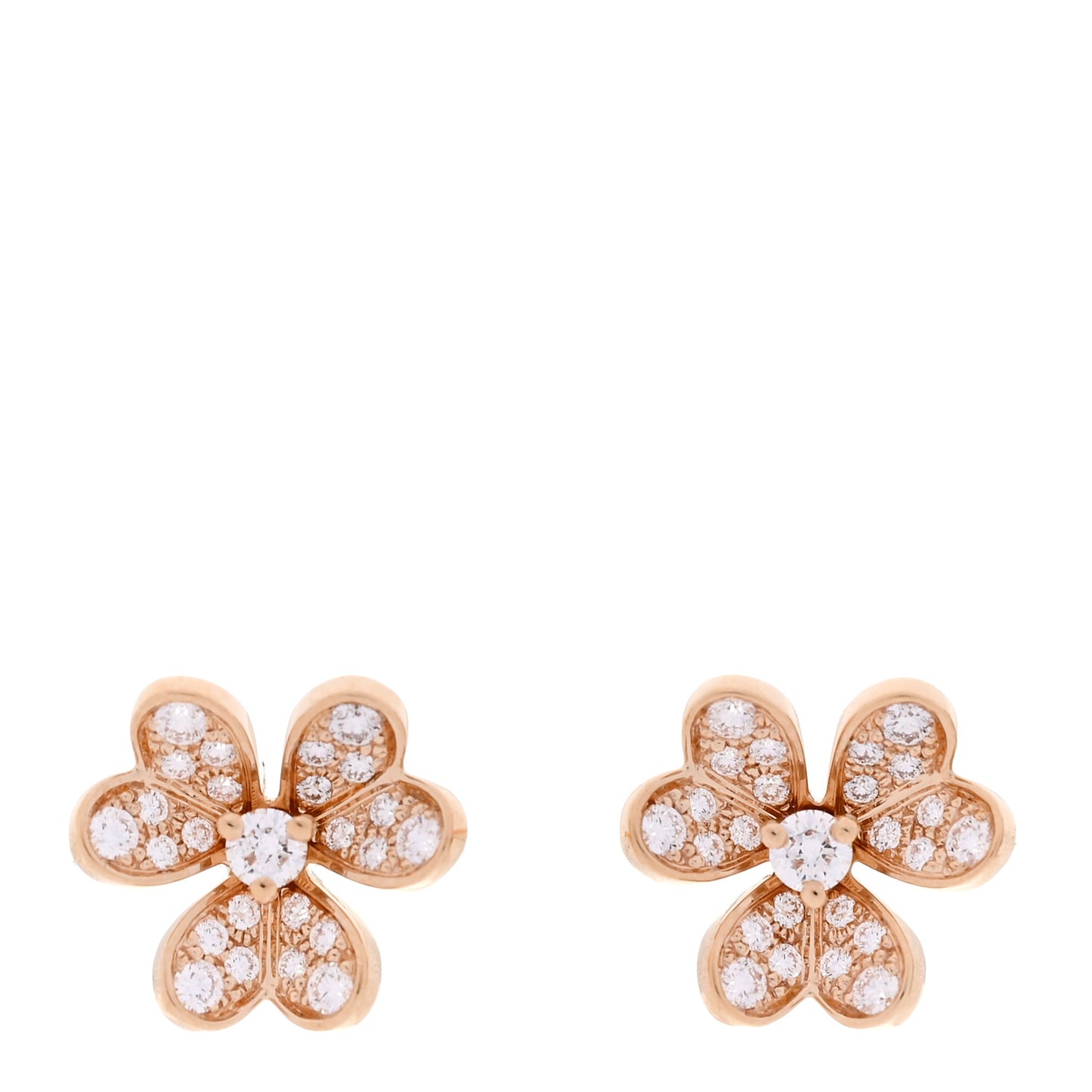18K Rose Gold Diamond Mini Frivole Pave Earrings