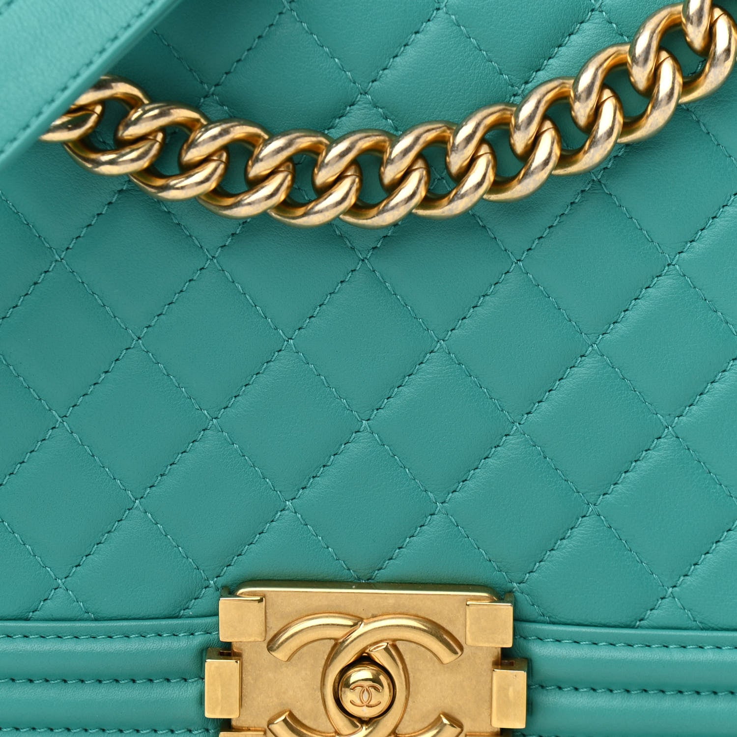 Chanel Calfskin Quilted New Medium Boy Flap Dark Turquoise 8 of 12