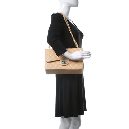 Chanel Caviar Quilted Jumbo Double Flap Beige Clair 3 of 11