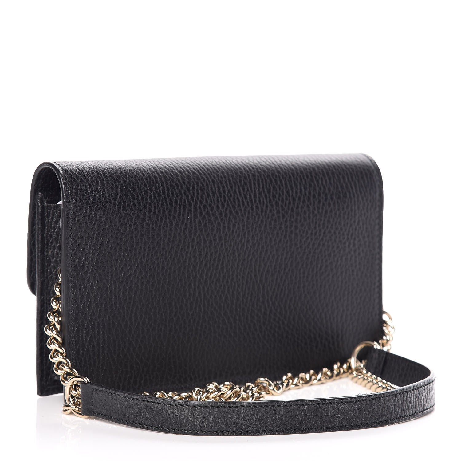 Gucci Dollar Calfskin Interlocking G Chain Wallet Black 3 of 10