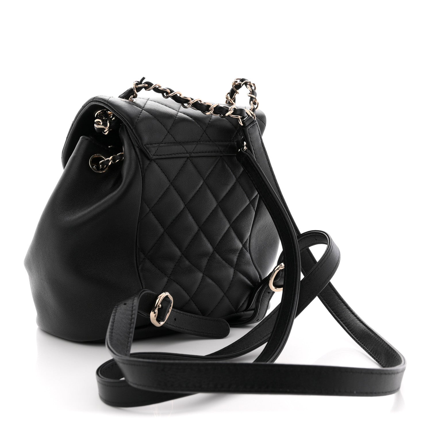 Chanel Lambskin Quilted Small Duma Drawstring Backpack Black 1867159 – FASHIONPHILE