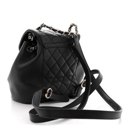Chanel Lambskin Quilted Small Duma Drawstring Backpack Black 3 of 10