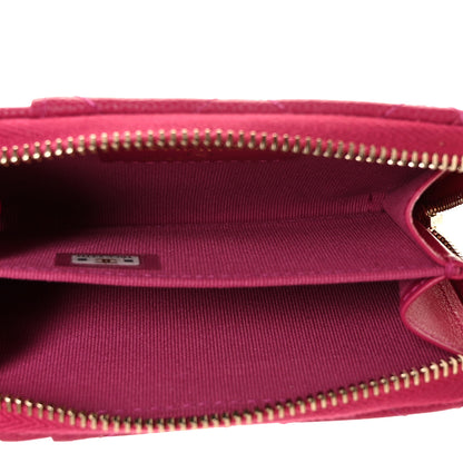Chanel Caviar Quilted Zip Card Holder Fuchsia 5 of 10