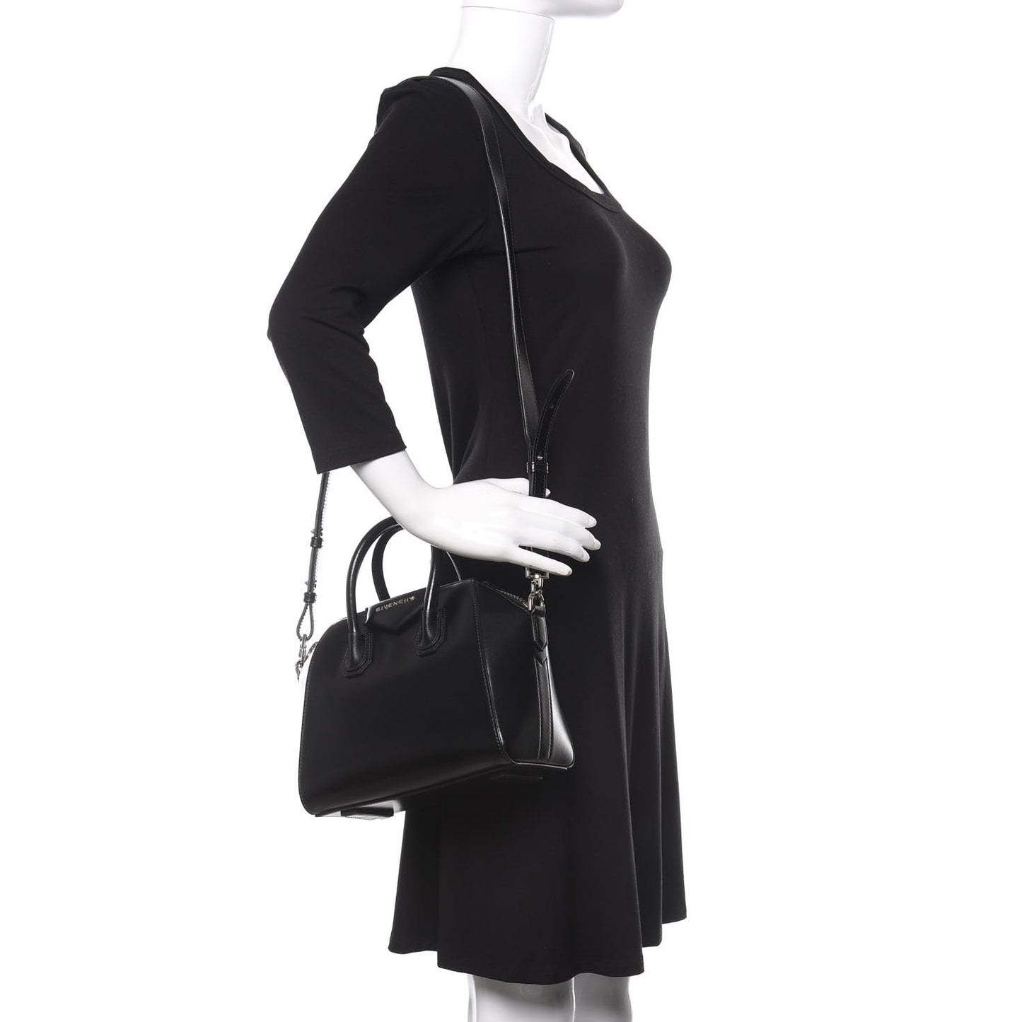 Shiny Lord Calfskin Mini Antigona Black