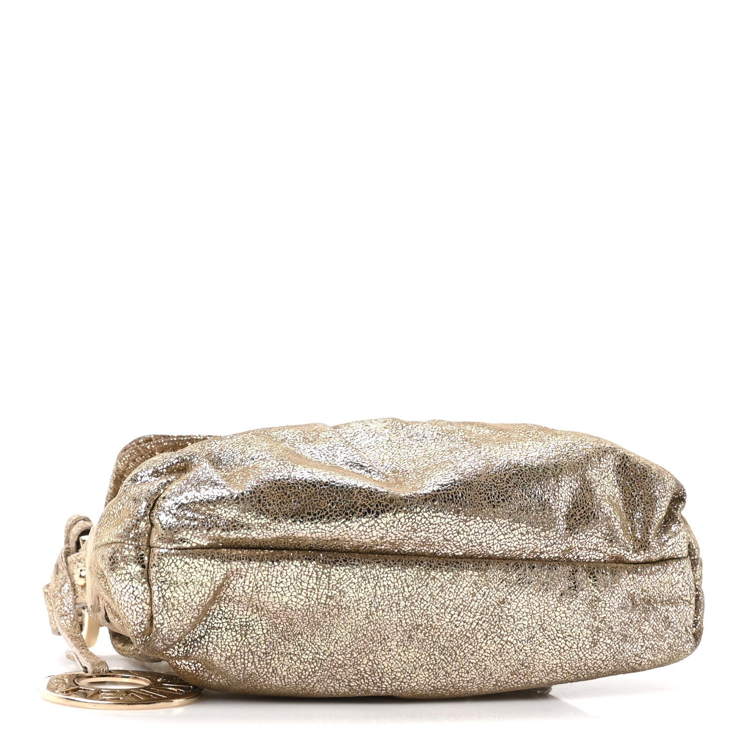 Fendi ゴールド パーティーバッグ Fendi Fabric Jacquard FF 1974 Nano Fendigraphy Hobo Charm Beige