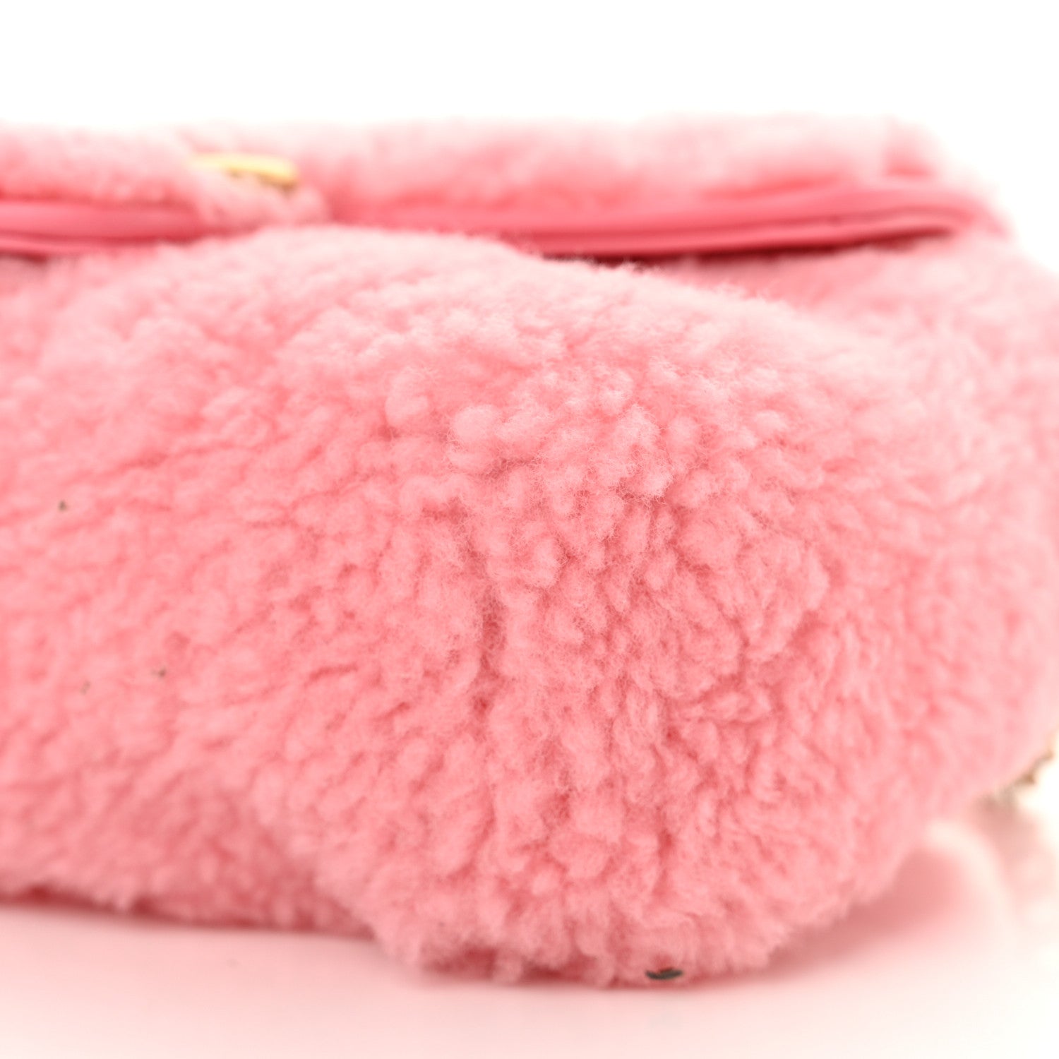 Gucci Shearling Matelasse Super Mini GG Marmont Shoulder Bag Lotus Pink 10 of 10