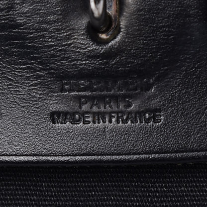 Hermes Toile Vache Calfskin Herbag 30 PM Black Natural 8 of 29