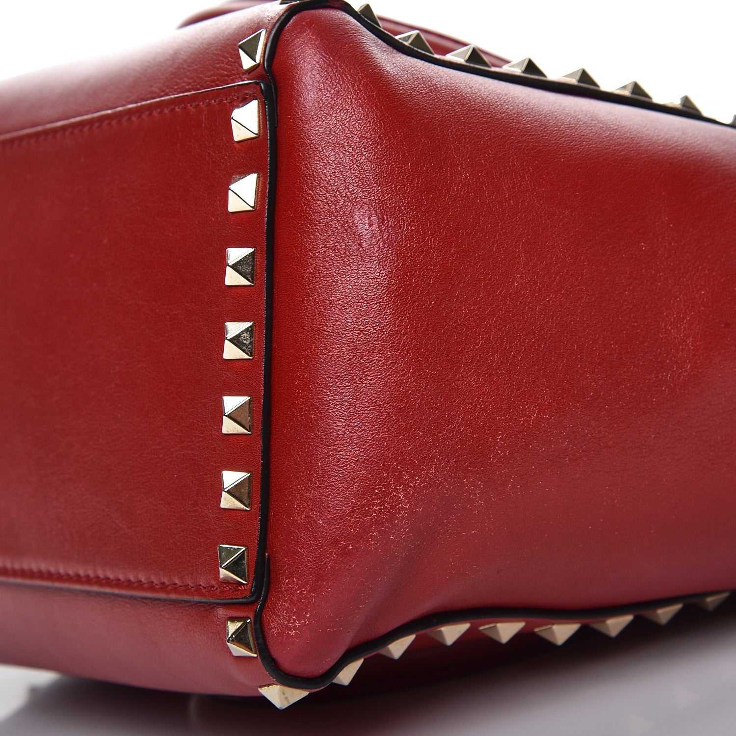 Valentino Garavani Vitello Rockstud Double Handle Tote Rosso Valentino 14 of 18