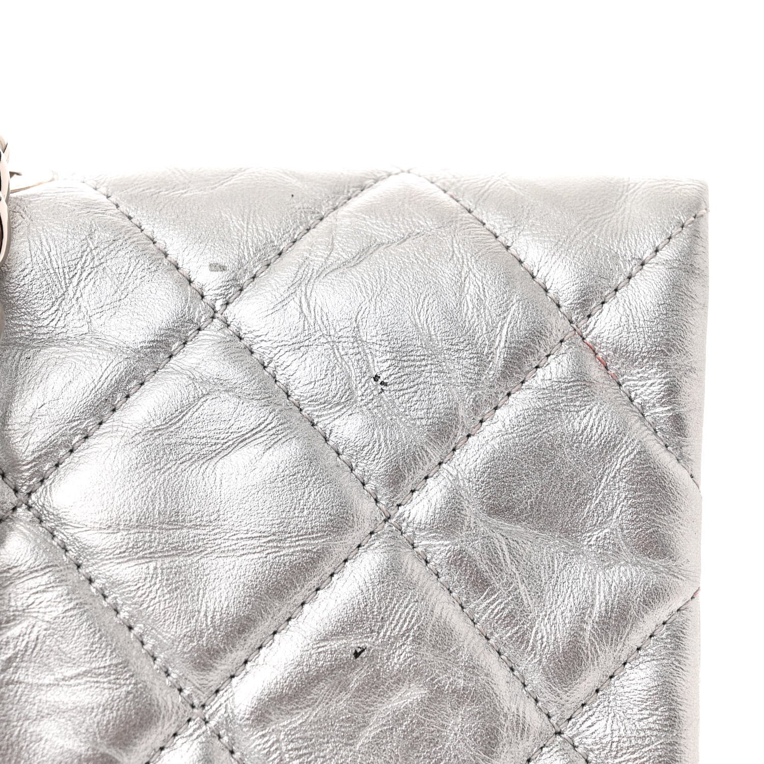 Chanel Metallic Crumpled Calfskin Big Bang Large Flap Bag Silver 14 of 14