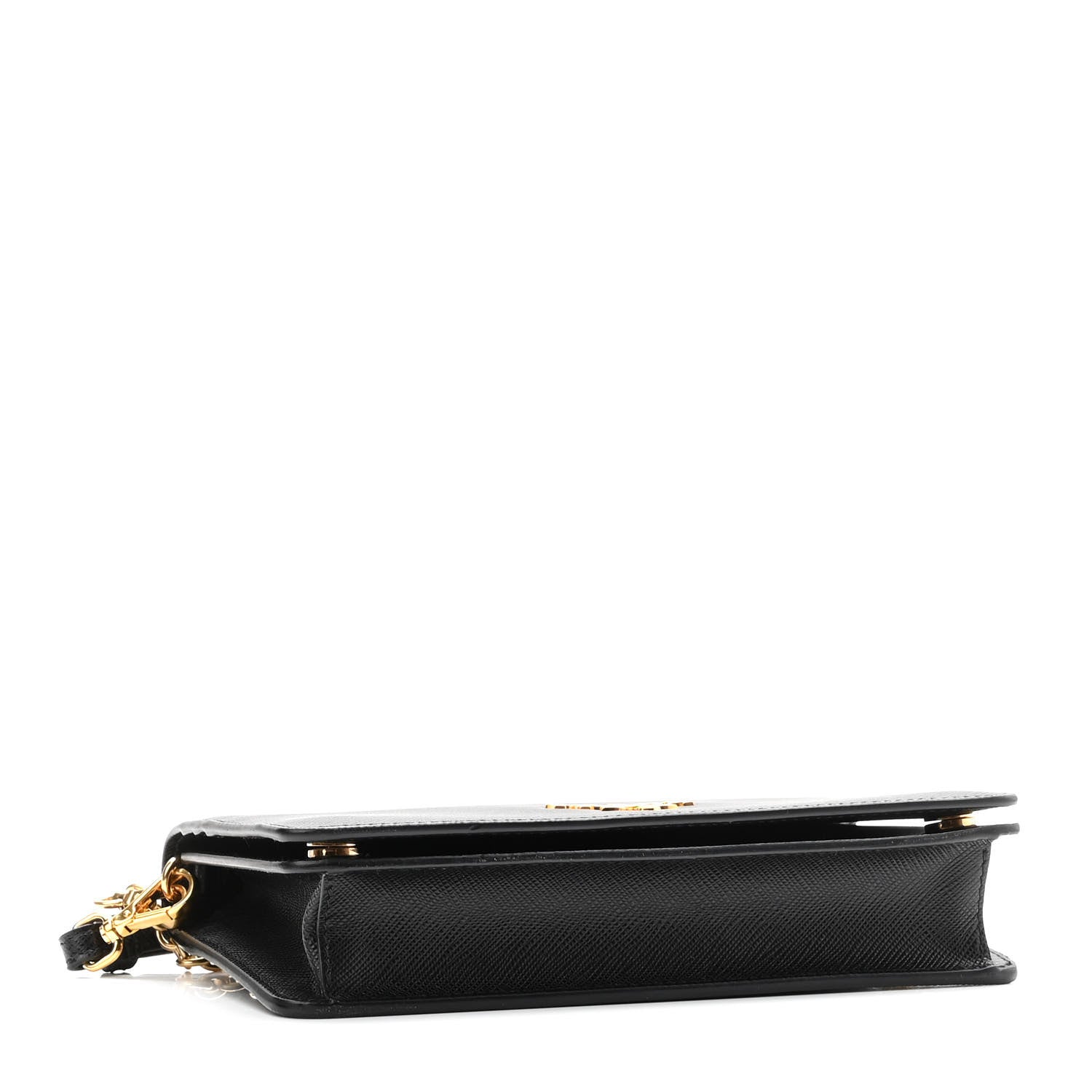 Prada Saffiano Metal Phone Wristlet Crossbody Wallet Black 4 of 9