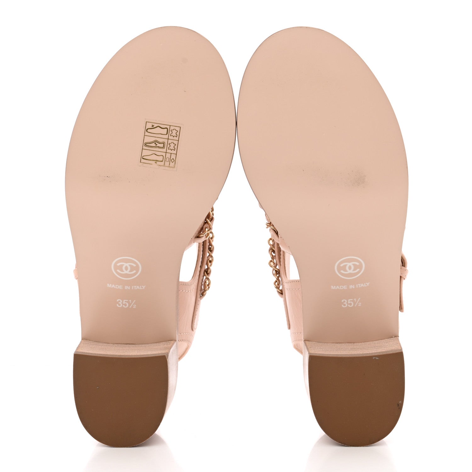 Chanel Calfskin Chain Sandals 35.5 Pink 5 of 15