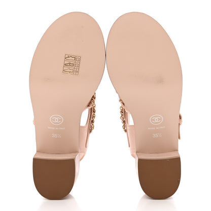 Chanel Calfskin Chain Sandals 35.5 Pink 5 of 15