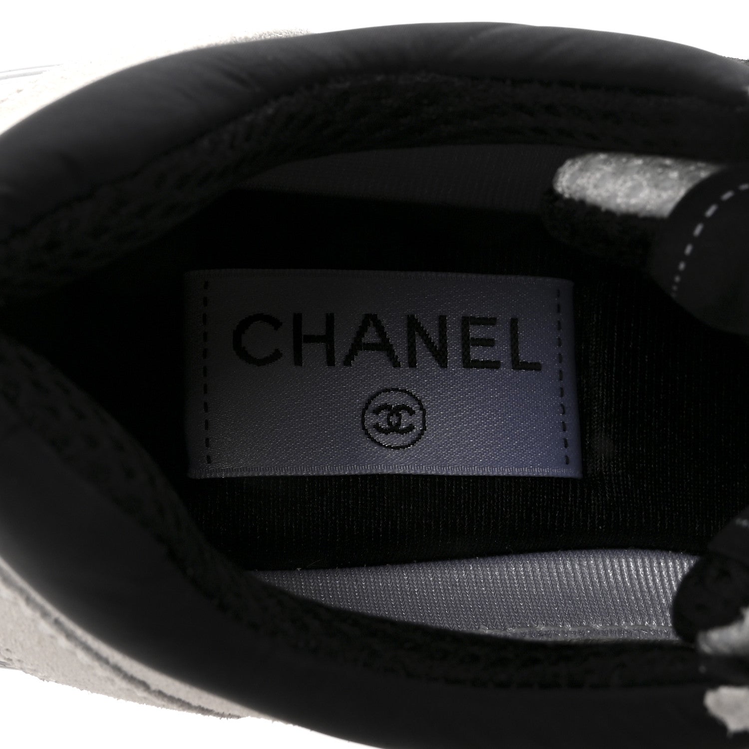Chanel Mesh Suede Grained Calfskin Womens CC Sneakers 36 White Black 8 of 10