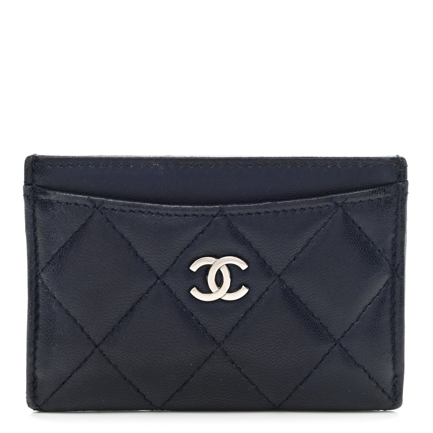 Chanel Lambskin Quilted Card Holder Blue 1 of 11