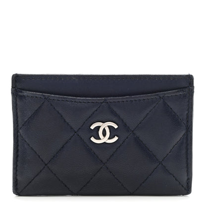 Chanel Lambskin Quilted Card Holder Blue 1 of 11