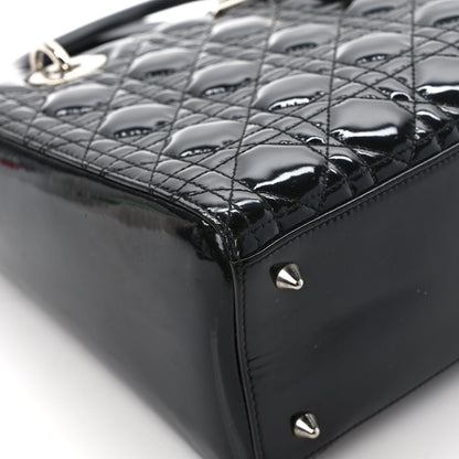 Christian Dior Patent Cannage Medium Lady Dior Black 9 of 10
