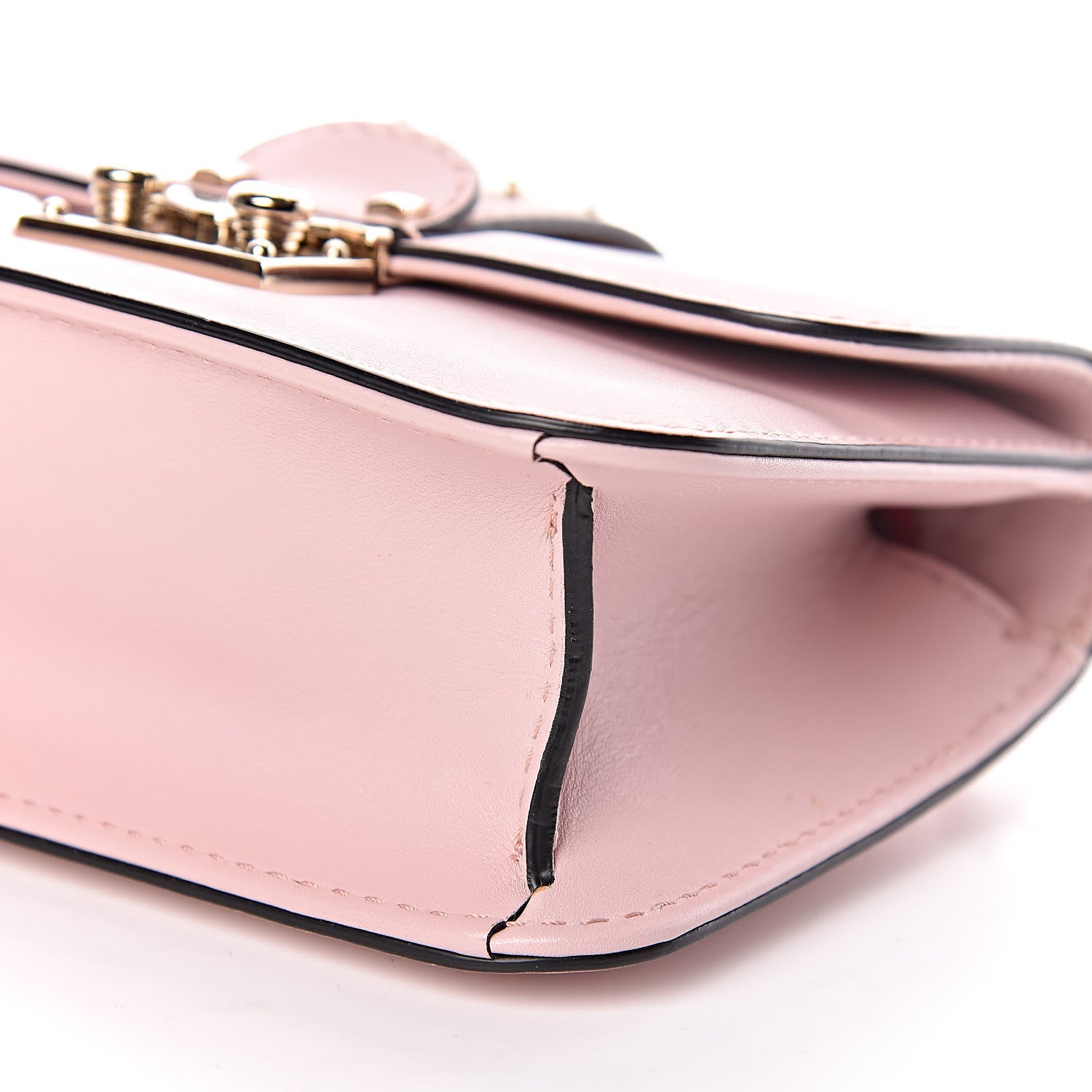 Valentino Garavani Vitello Mini Glam Lock Rockstud Flap Water Rose 9 of 11