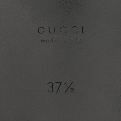 Gucci Goatskin Womens Logo 15mm Loafers 37.5 Black 6 of 10