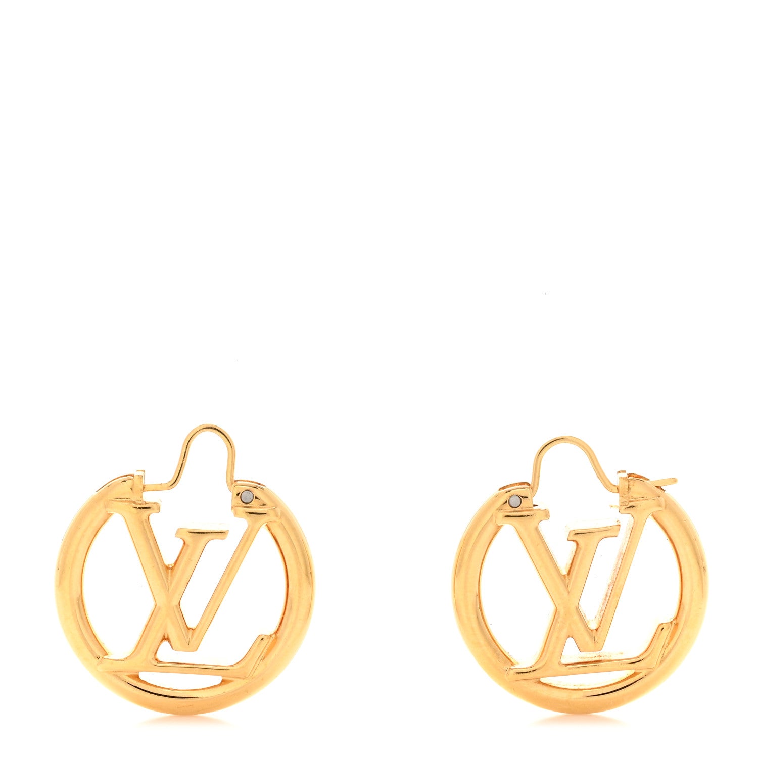 Louis Vuitton Metal Small Louise Hoop Earrings Gold 1 of 4