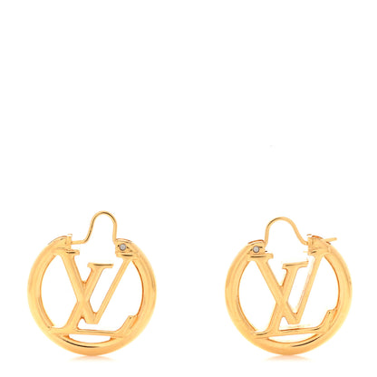 Louis Vuitton Metal Small Louise Hoop Earrings Gold 1 of 4