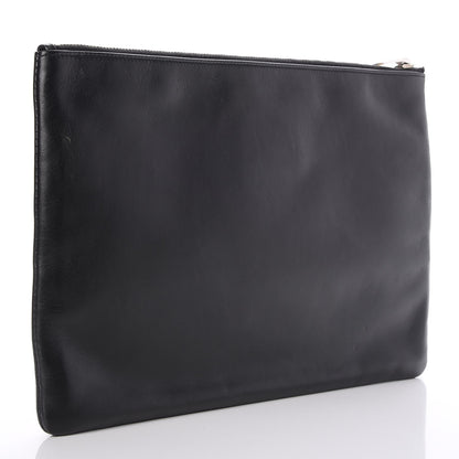 Saint Laurent Calfskin Studded Letters Zipped Clutch Black 3 of 11