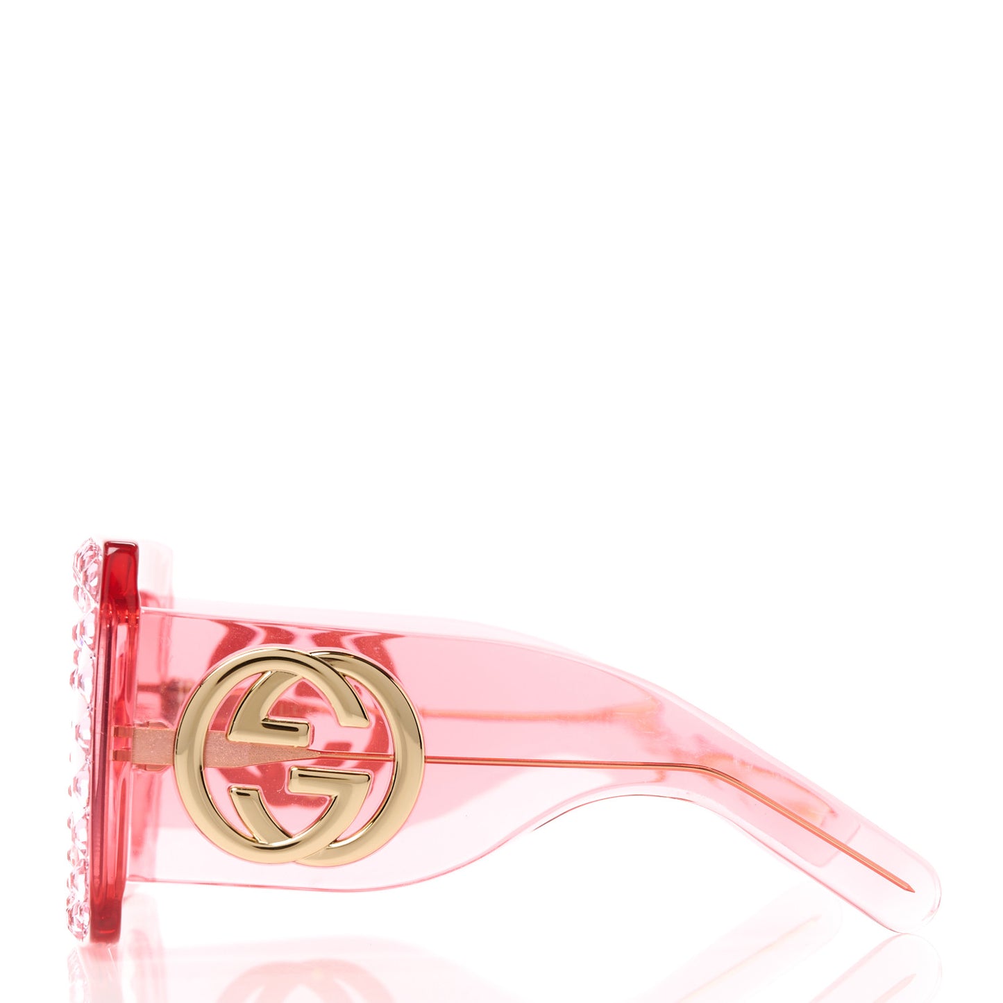 Acetate Crystal Oversize Sunglasses GG0145S Pink