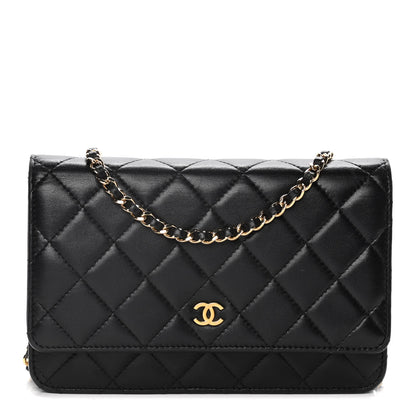 Chanel Lambskin Quilted Wallet On Chain WOC Black 1 of 20