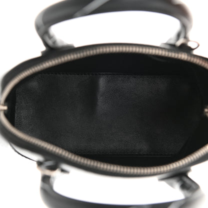 Balenciaga Calfskin Logo Print XXS Ville Top Handle Bag Black White 6 of 9