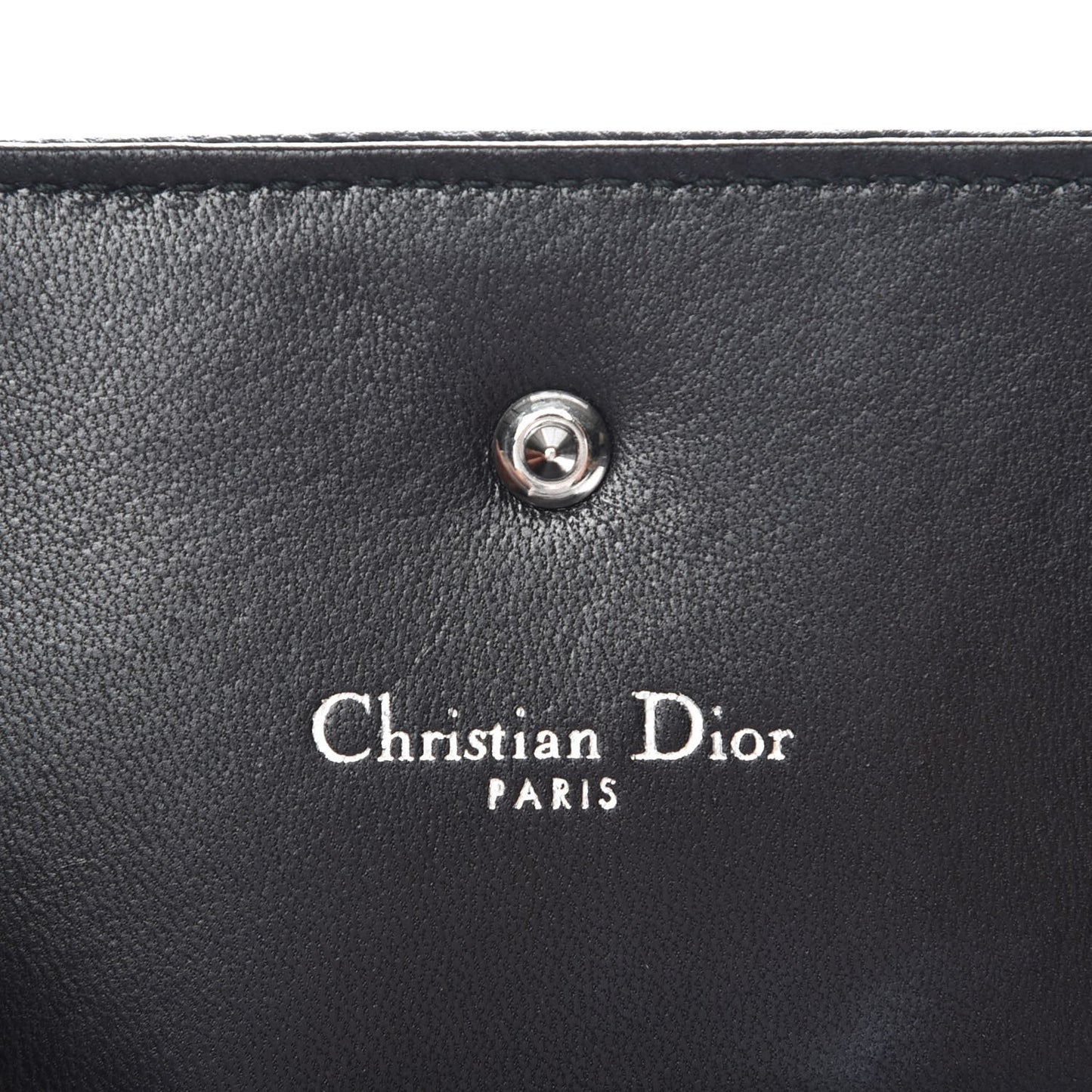 Grained Calfskin Cannage Diorama Elancee Wallet Black