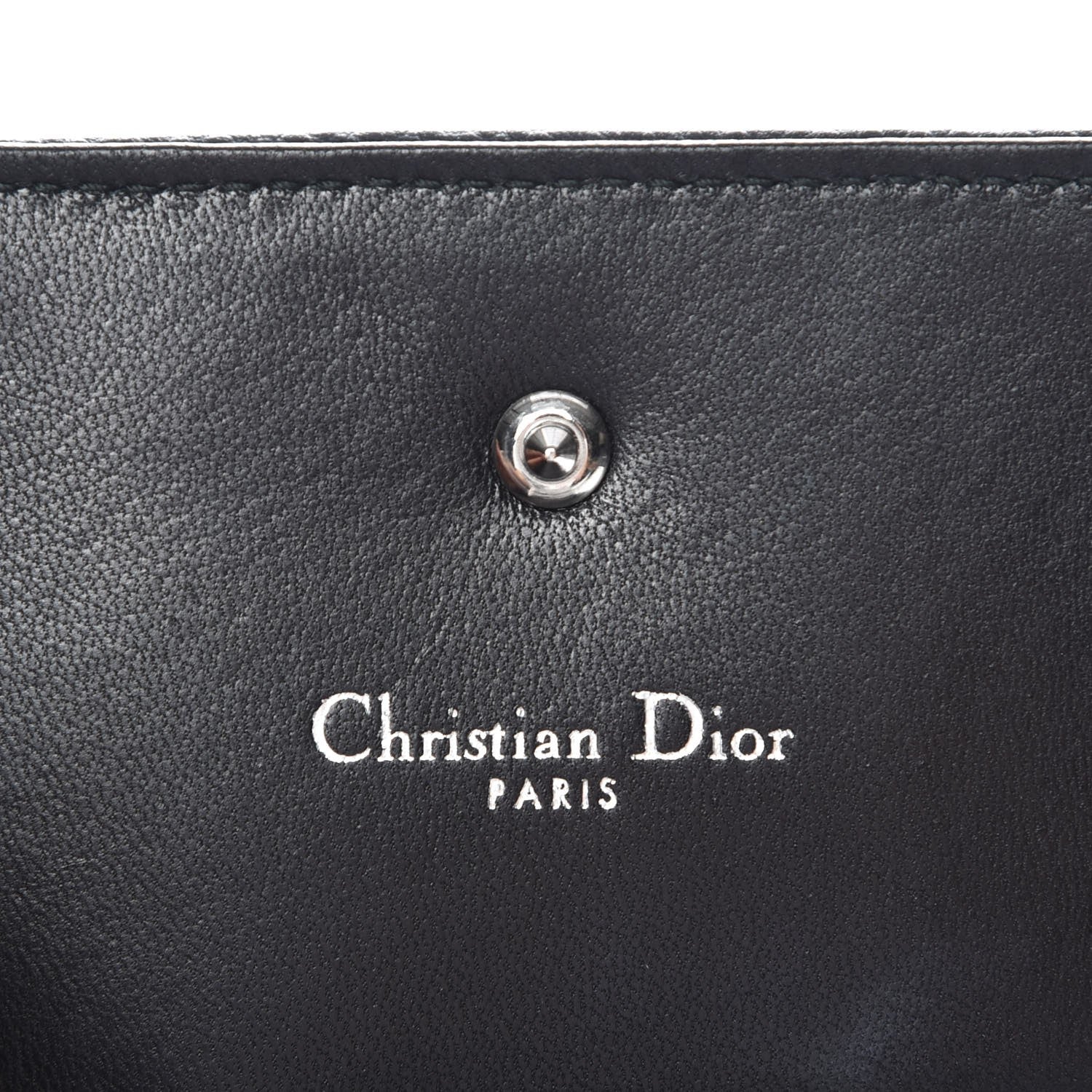 Christian Dior Grained Calfskin Cannage Diorama Elancee Wallet Black 6 of 8