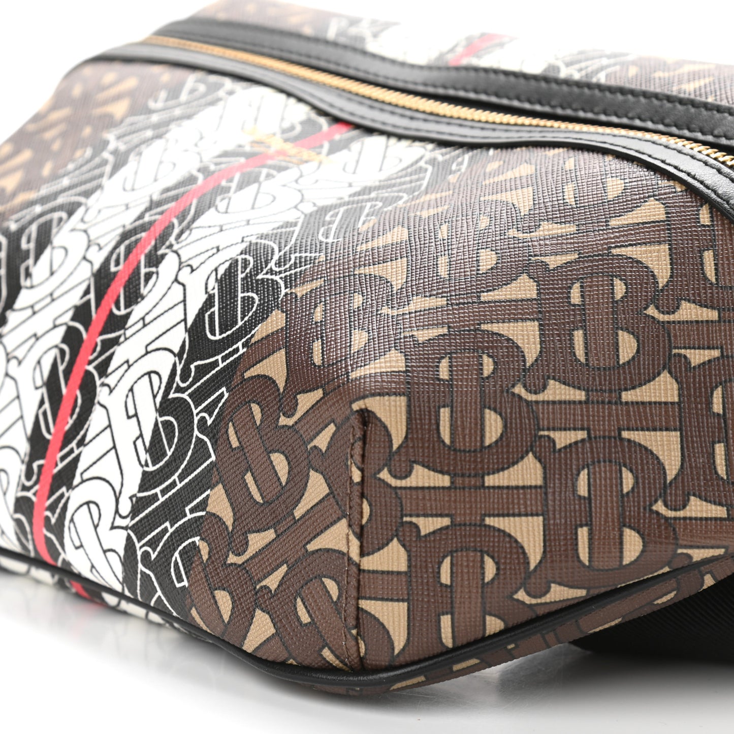 E-Canvas Monogram Stripe Medium Sonny Bum Bag Bridle Brown
