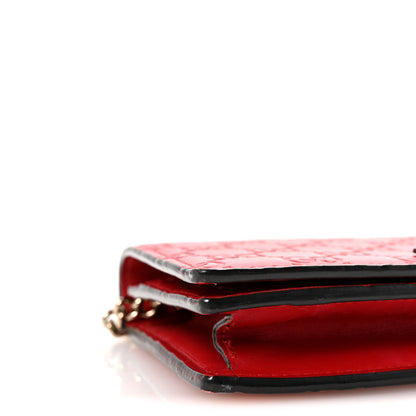 Gucci Guccissima Signature Bowy Chain Wallet Hibiscus Red 8 of 9