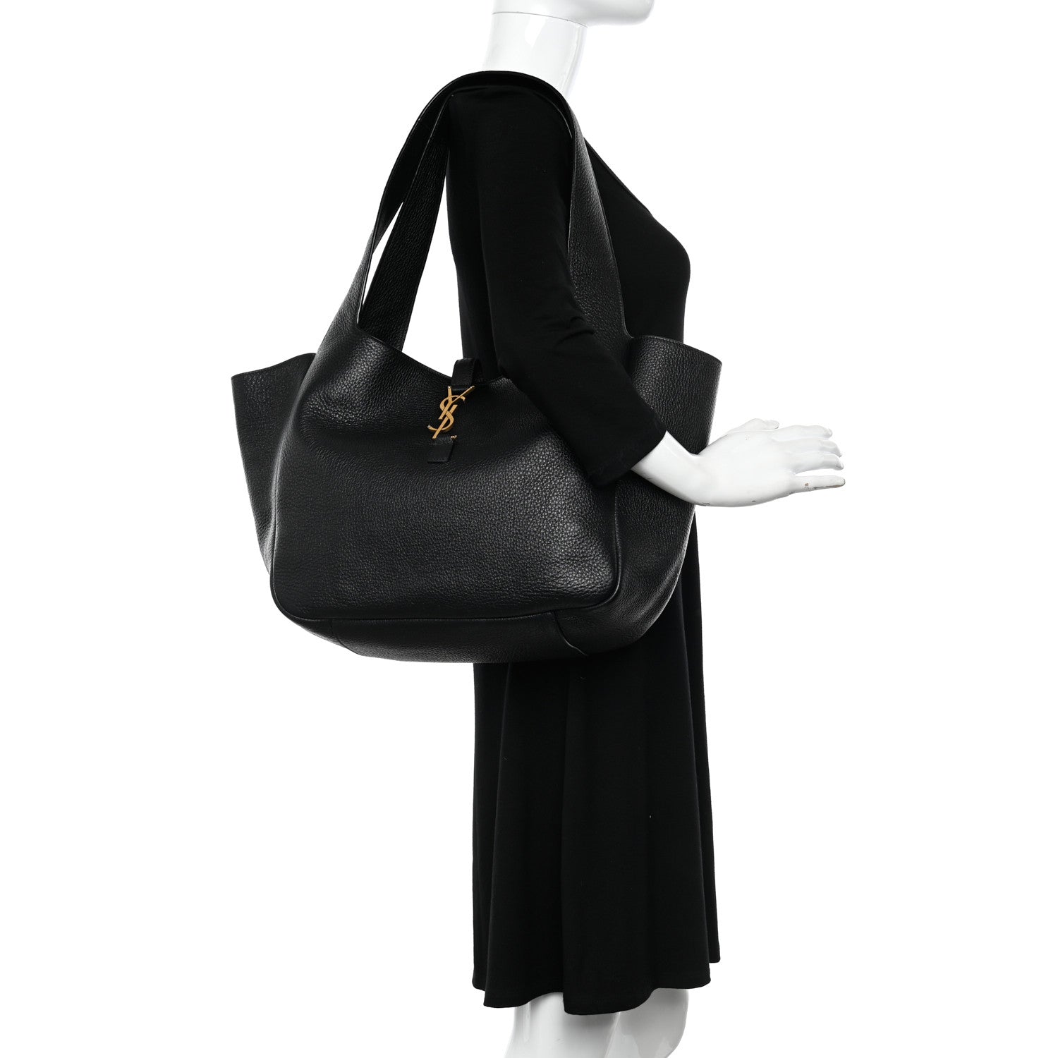 Saint Laurent Grained Deerskin Bea Tote Black 2 of 9
